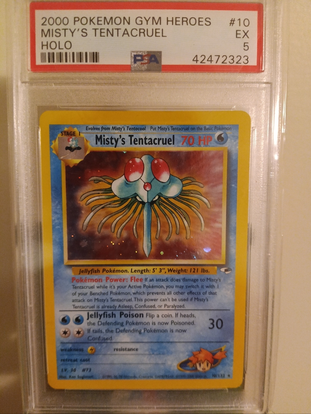 2000 POKEMON GYM HEROES #10 MISTY'S TENTACRUEL HOLO PSA 5
